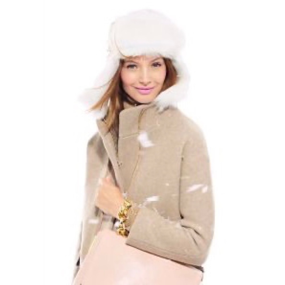J. Crew Toscana Shearling Leather Trapper Hat Small / Medium